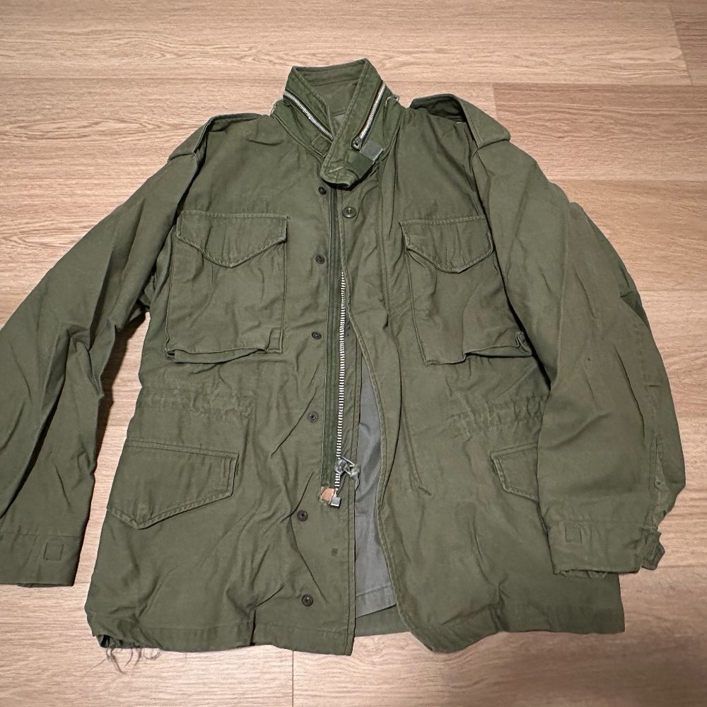 VINTAGE M-65 Field Jacket Vietnam US Army Military OG-107 1968 Small Short